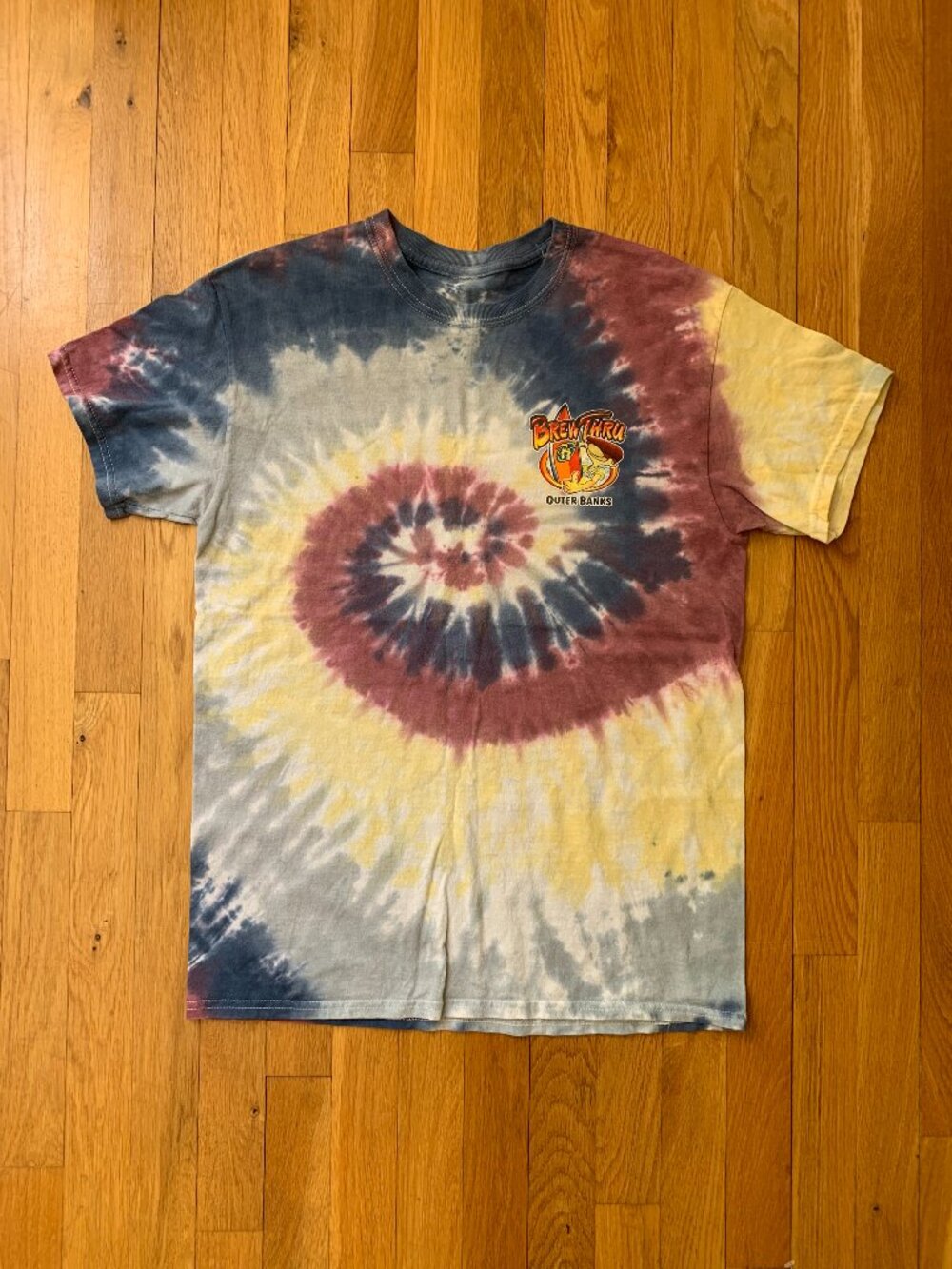 Brew Thru Outer Banks Tie Dye T-shirt Medium